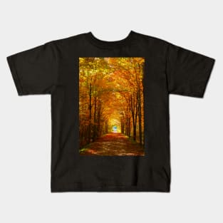 Autumn Light and Leaf Painting Kids T-Shirt